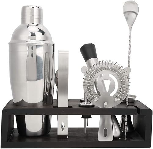 Miniatura 6 de Juego de cocteleras de acero inoxidable, 10 piezas, juego de cocteleras de acero inoxidable para el hogar, kit de herramientas de bar de barman,