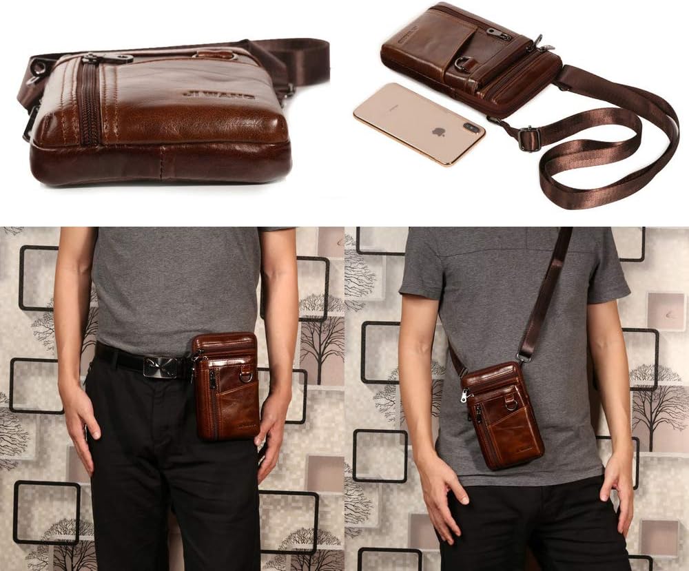 Suреr Brаndѕ Aonet Belt Loop Holster Phone Purse Bag for iPhone Samsung Google Leather Crossbody Cell Phone Holster Carrying Case Waist Pack Belt Phone Pouch Men Purse Travel Work Bag