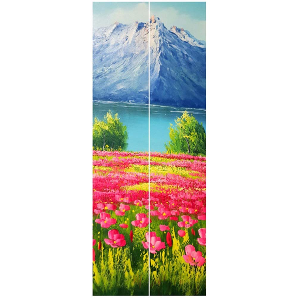 Sticker porte effet 3D au motif creatif trompe l'oeil pour decoration