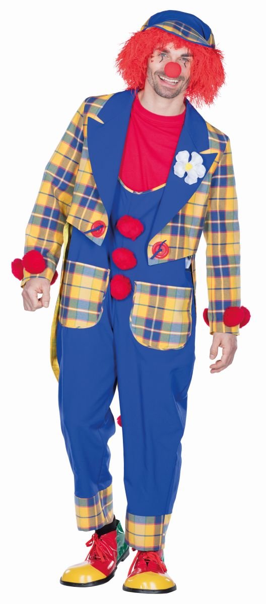 Clown Fridolin Herrenkostüm – Langer Mantel, Schuhe & Nase Für Fasching & Karneval (Größe M)