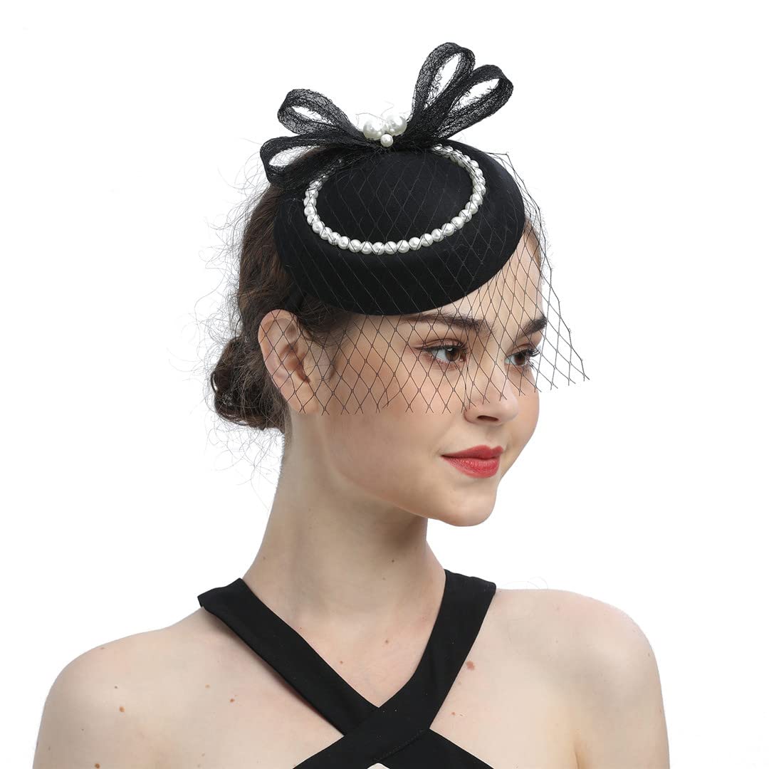 Cappello da sposa Fascinator da donna con velo da donna