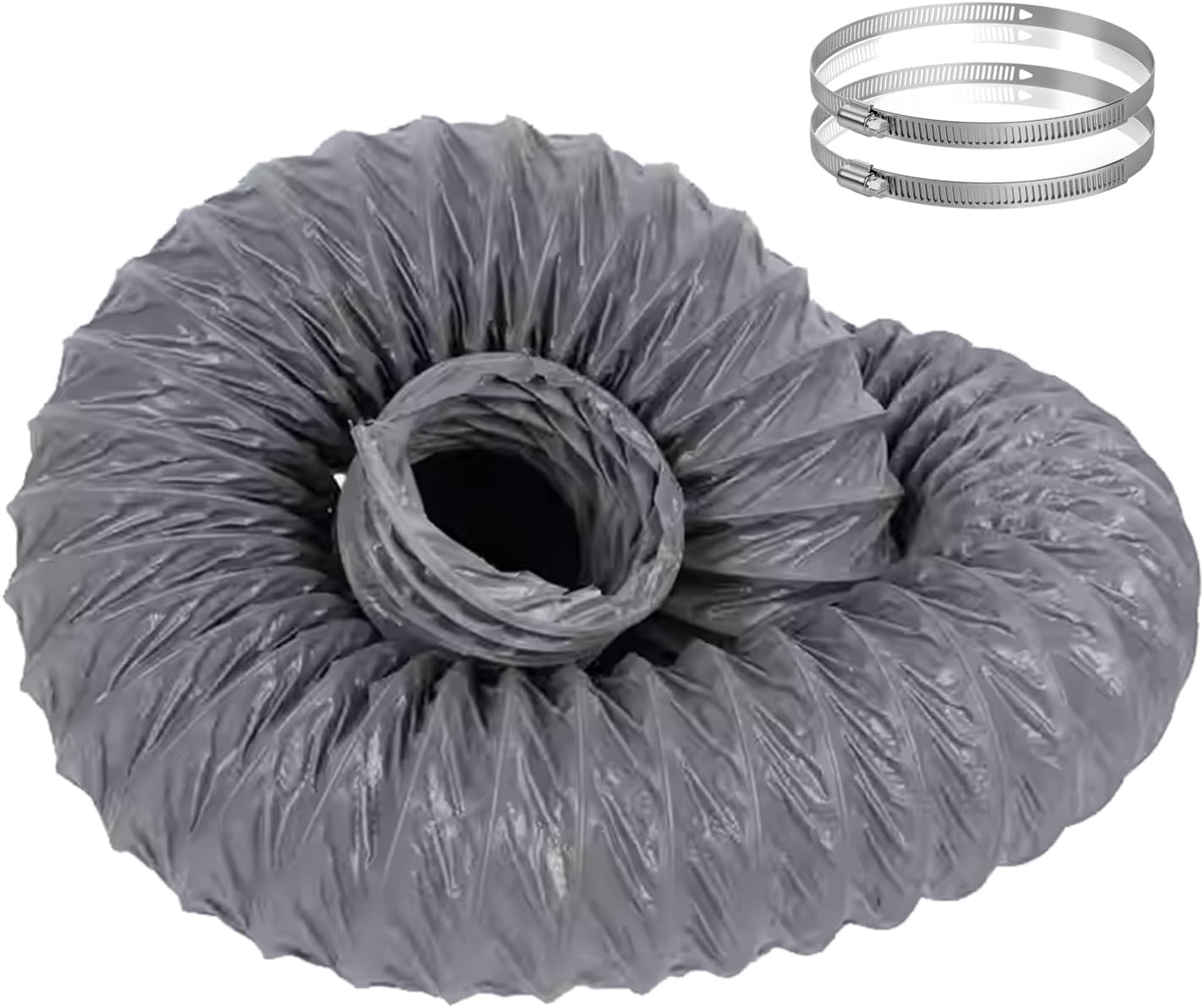 Flex Exhaust Pipe, Range Hood Tumble Dryer Hose Duct with Clamp, Flexible Dryer Vent Hose Kit - 2in/3in/4in/6in/7in/9in/11in/15in/17in/19in/23in(63mm(2 1/2"),Length-2m(6.5ft))