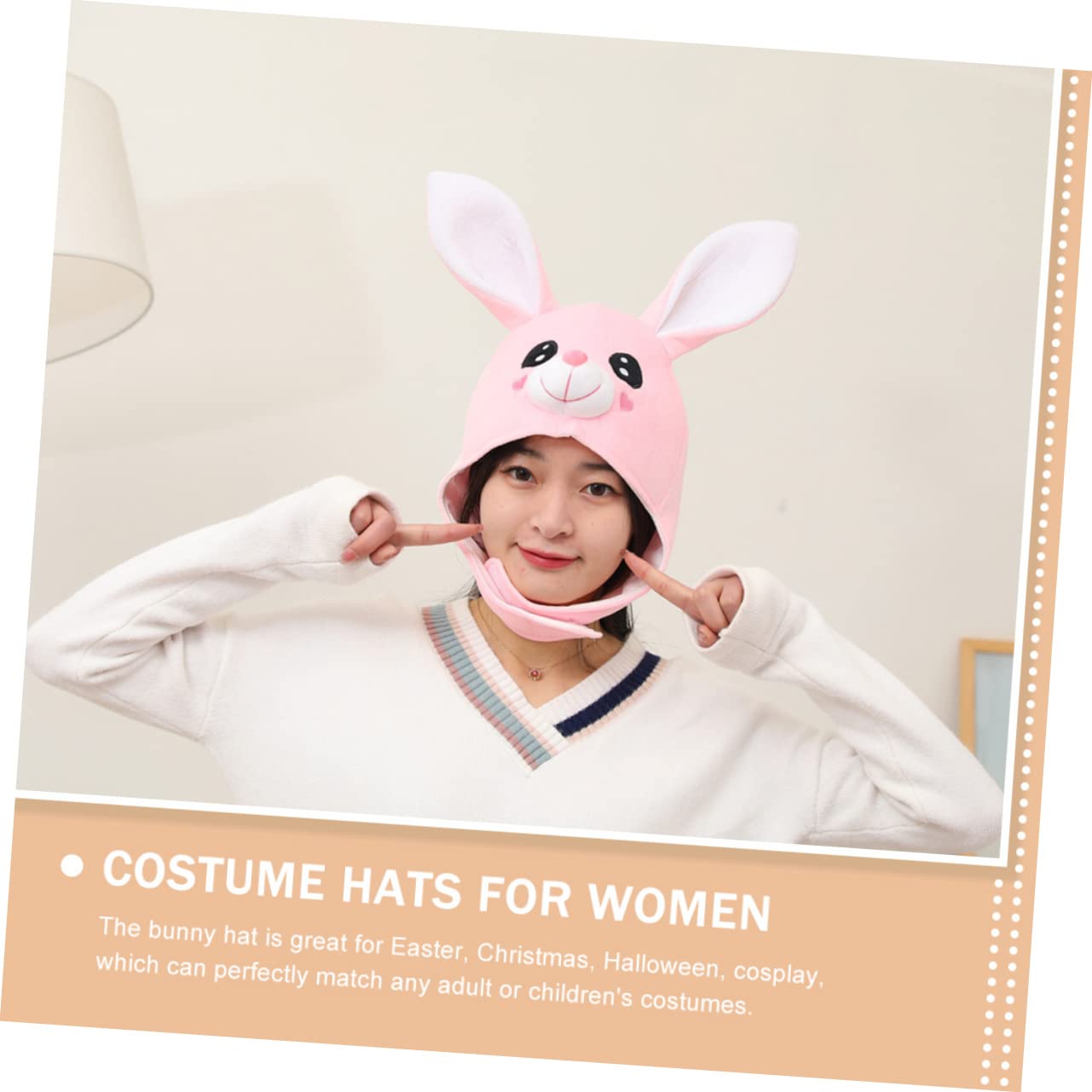TOYANDONA 3 Pièces Couvre-chef De Lapin Oreilles Bonnet Oreille De Lapin Accessoires De Cosplay De Pâques Couvre-chef De Pâques Peluche Manquer Oreilles De Lapin Fille Déguisée En Lapin