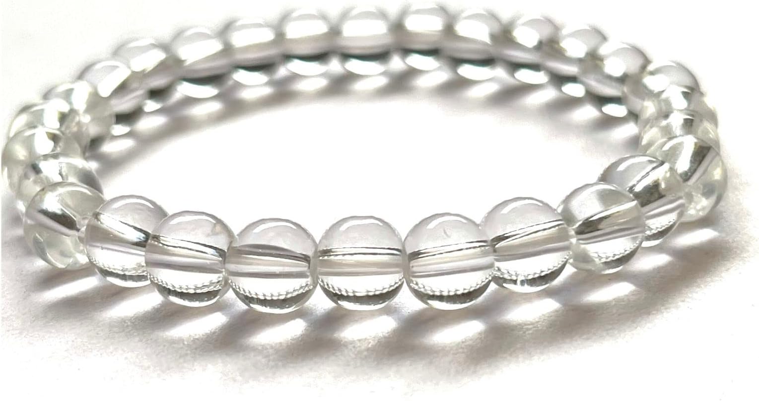 NAISHAUnisex Natural Clear Quartz/Sphatik Bracelet Healing Reiki Stones Natural Gemstone Clear Color