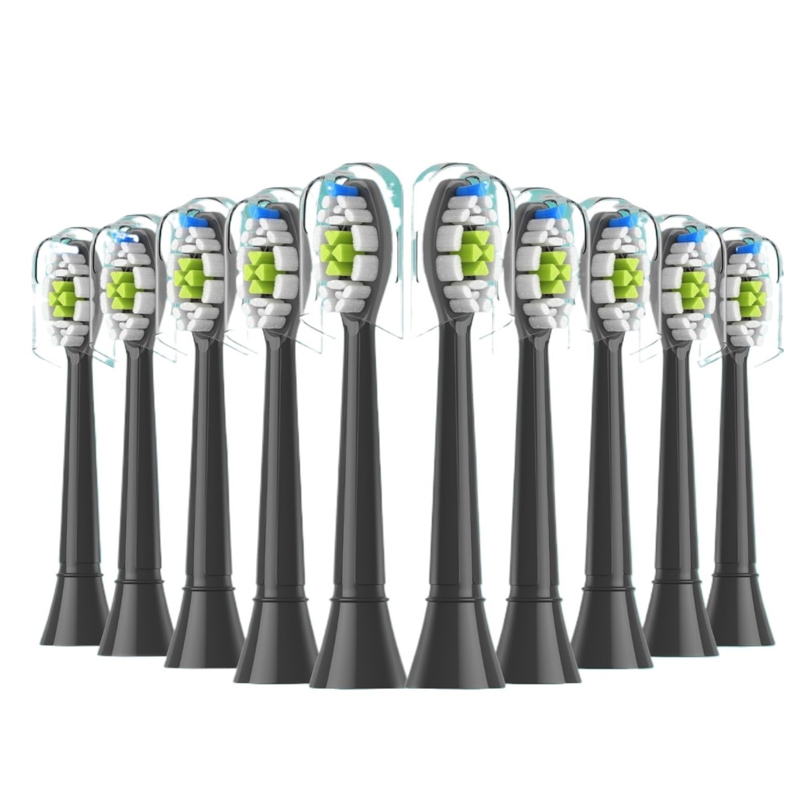Cabezales De Repuesto For Cepillo De Dientes De 5 A 20 Piezas, Compatibles Con Cabezal De Cepillo Eléctrico 1100 2100 4100 4300 5100 5300 6100, Paquete Independiente(10pcs Black)