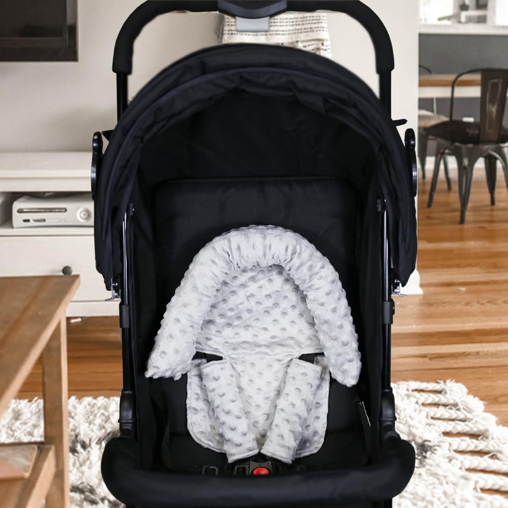 Fundas para reposacabezas y correa de asiento de bebé, soporte para la cabeza y funda para el cuello del asiento de coche, almohada de apoyo para la cabeza del bebé, almohadilla de cojín para