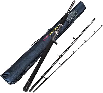 Portable Saltwater Offshore Heavy 3-Piece Travel Graphite Baitcasting Fishing Poles Casting Boat Jigging Trolling Conventional Rods with Rod Case Bag 6/7/8