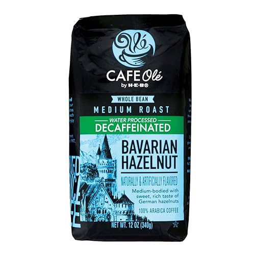 HEB Cafe Ole - Café en grano entero, bolsa de 12 onzas (paquete de 3) (nuez Texas descafeinada, tostado medio oscuro (Full City))