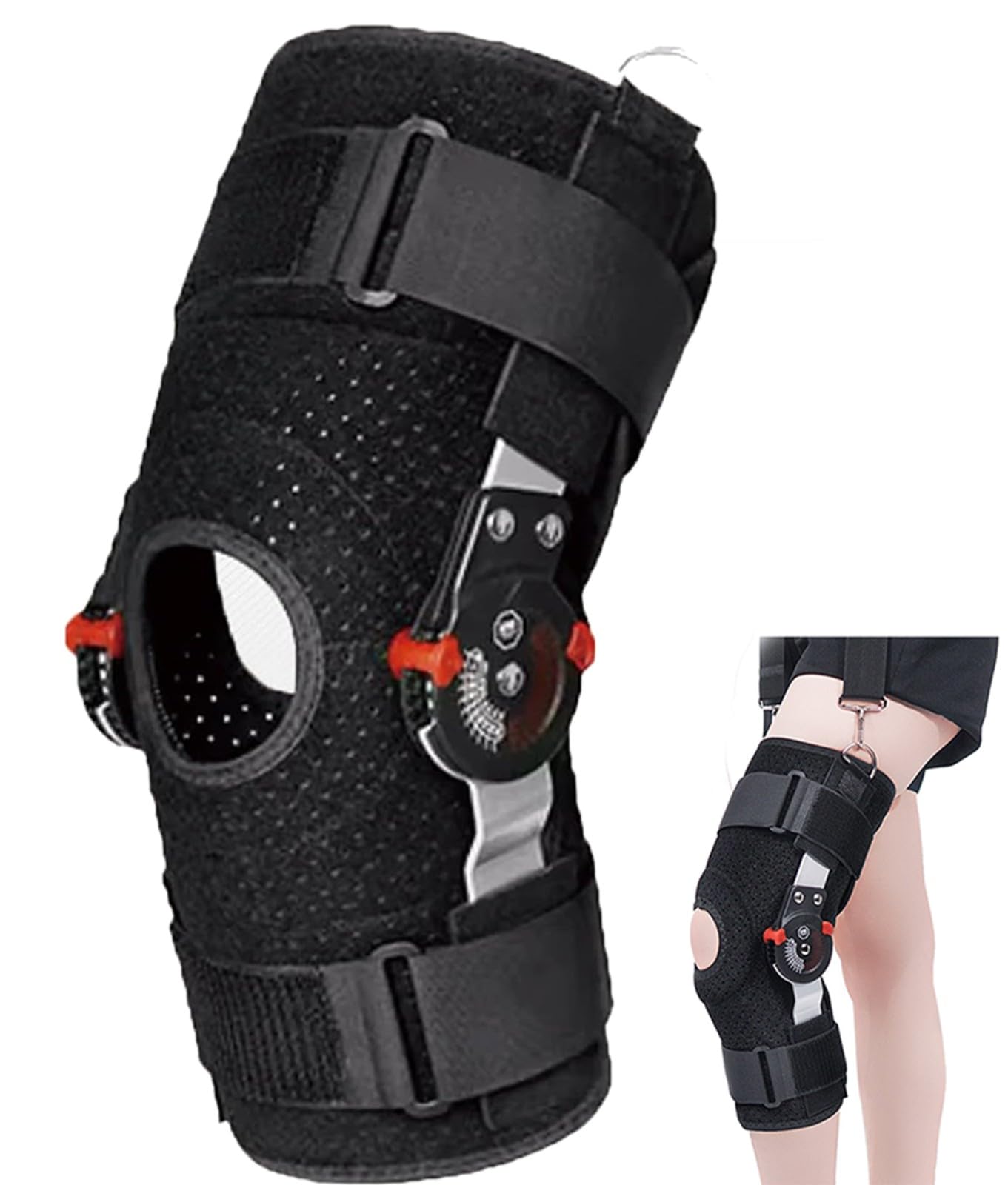 BLUEZY Rodillera De Descarga Medial, Rodillera De Hiperextensión, Inmovilizador De Rodilla, Ortesis De Rodilla Articulada, Alivia El Ligamento Cruzado Anterior (LCA), El Ligamento Colateral Medial L