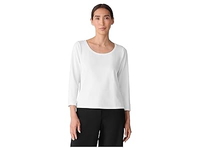Eileen Fisher Stretch Jersey Knit Scoop Neck Top Women