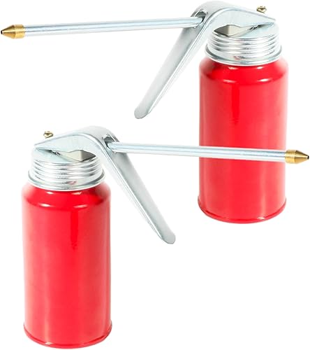 2 latas de aceite, aceite de bomba de aceite, dispensador de aceite de motor, accesorios de coche, bomba de metal, lata de aceite con boquilla, 6.8