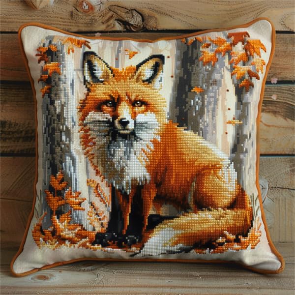 Kit DIY Broderie Latch Hook Coussin Fleur – 43x43 Cm – Canevas Pré-Imprimé Pour Débutants Adultes Enfants