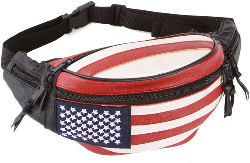 Gravity Travels Lambskin Leather United States Hip Waist Fanny Pack