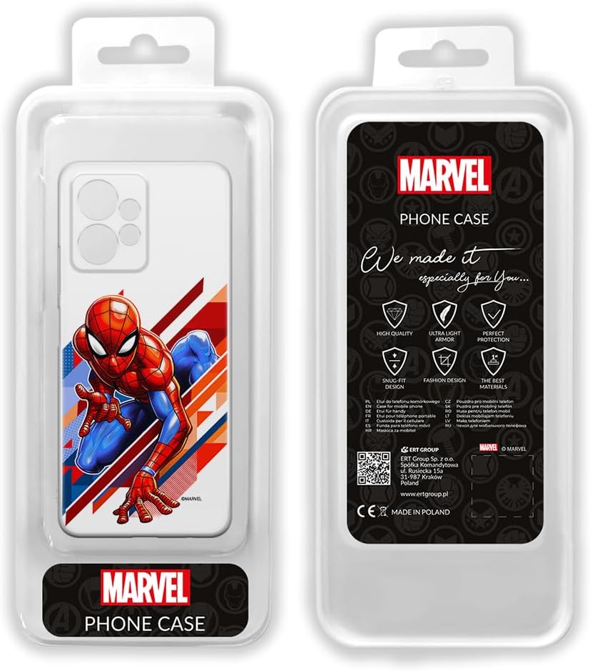 ERT GROUP Mobile Phone case for Xiaomi REDMI Note 12 4G Original and Officially Licensed Marvel Pattern Spider Man 023 optimally adapted to The Shape of The Mobile Phone, case Made of TPU