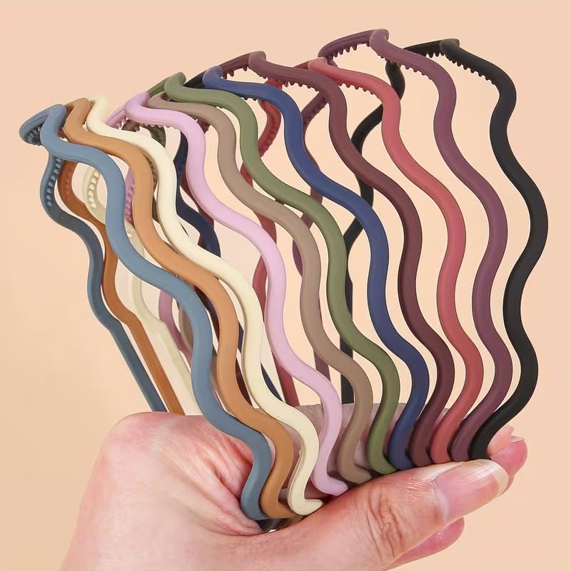 6 Pcs Matte Finish Plastic Headbands with Teeth for Women & Girls (Multicolor) | Non-Slip Thin Hair Hoops | Elegant Solid Color Hair Bands for Office, School, Face Wash & Casual Use