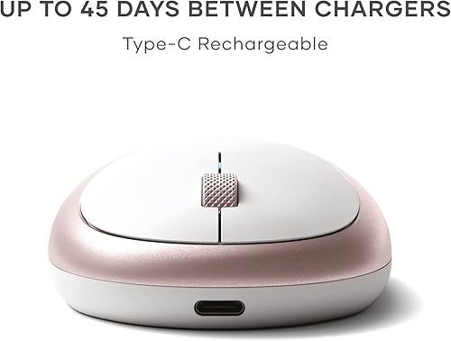 Miniatura 4 de Satechi M1 - Mouse inalámbrico Bluetooth, recargable USB-C, compacto y portátil, para MacBook AirPro M5M4, iPad AirPro M5M4M3, iPad mini, Mac mini,