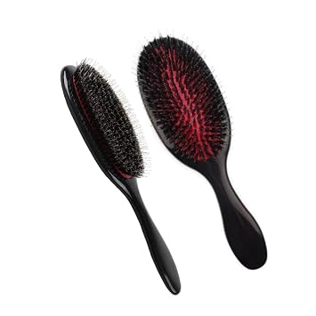 Boar Bristle Hair Brush with Nylon Quill,Oval Paddle Hair Brushes for Women Curly Fine Wavy Natural Tangled Hair Massage Hair Extension Brush for Women, Men and Kids