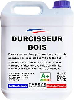 Durcisseur Bois - Codeve Bois - 5 L - Intérieur/extérieur - Pour Le Durcissement D