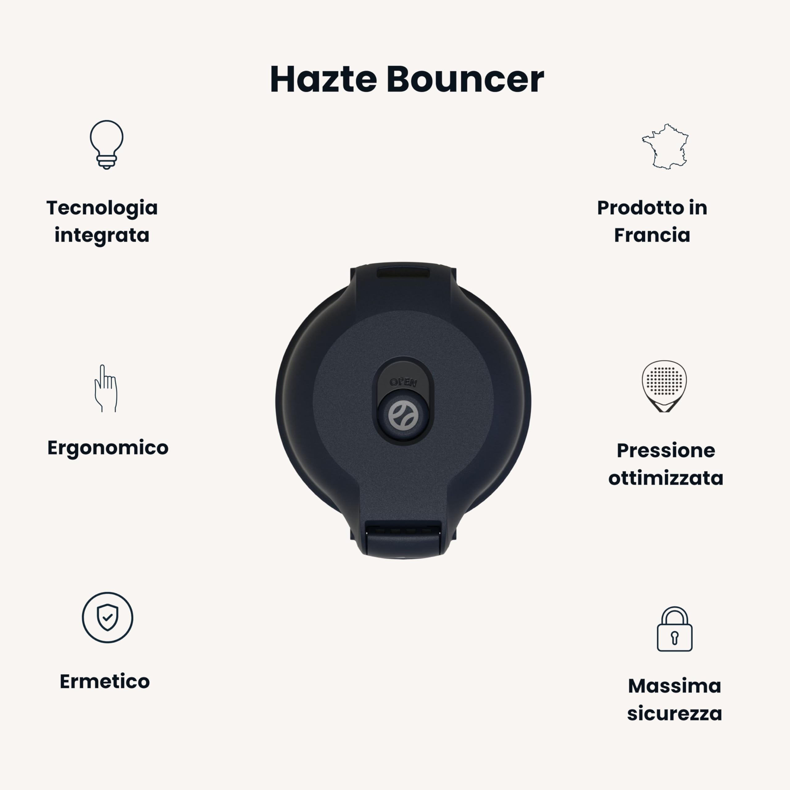 Bounce Tube - pressurizzatore Palline Padel e Tennis - Mantiene la Pressione - Durata Tripla - Design Premium - Tecnologia Made in France