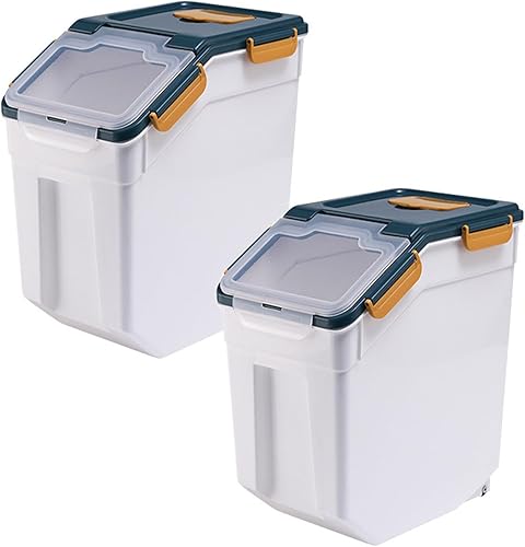 Miniatura 8 de PENCK Contenedor grande de almacenamiento de harina de 25 libras, paquete de 2 dispensadores de arroz herméticos, organizador de cereales de