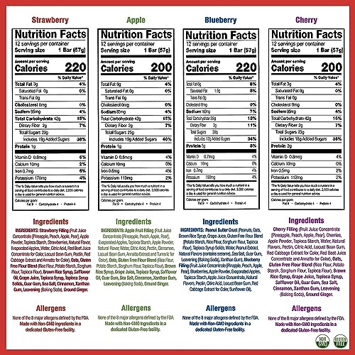 Kavasi Fruit Bars Variety Pack, 2 Oz. Each (12 Pack) - Apple Cinnamon, Blueberry, Strawberry, And Cherry - Gluten Free Snacks For Adults And Kids - 4 Flavors Of Vegan Breakfast & Cereal Bars thumb #5