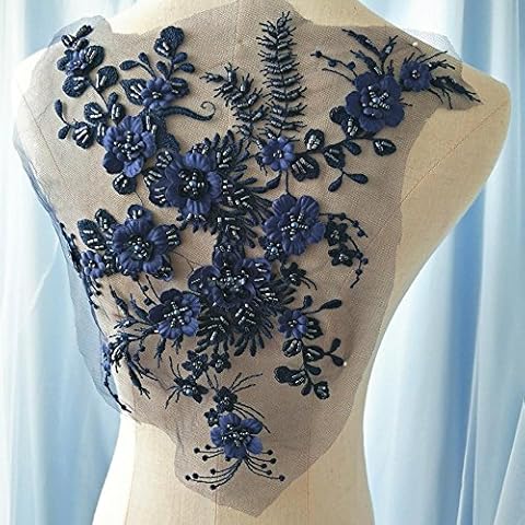 3D Pearls Lace Trim Bridal Applique Cover