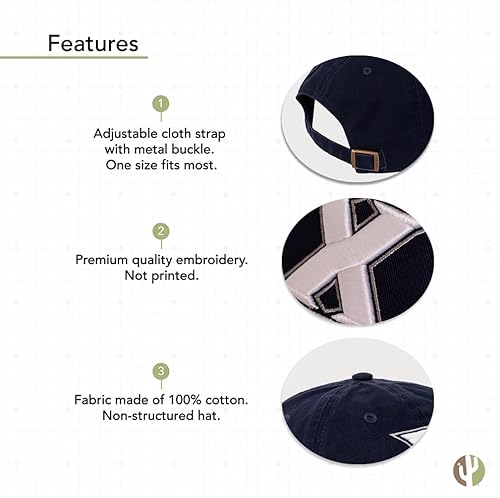 Miniatura 4 de Desert Cactus Xavier - Gorra de béisbol de la Universidad XU, mosqueteros con ala embroirderd, correa de tela ajustable para adultos (estilo B)