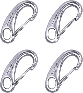 SHONAN 2.75 Inch Marine Carabiner Clips, 4 Pack Stainless Steel 316 Clips Boat Fender Hooks, Snap Hooks for Bucket, Campin...