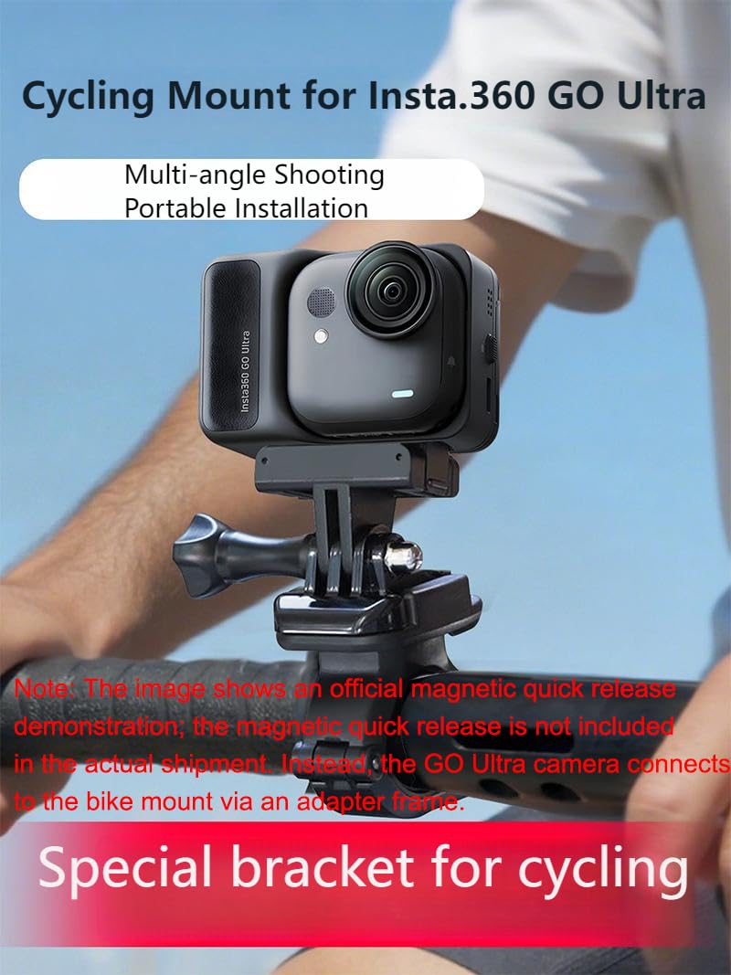 uchwyt rowerowy do Insta.360 Go Ultra / X5 / X4 Air / Ace Pro 2 i DJI Osmo Nano/ Action Series Etc, kamera sportowa, obracana o 360°, antypoślizgowa, nadaje się do 2-biegunowego interfejsu i