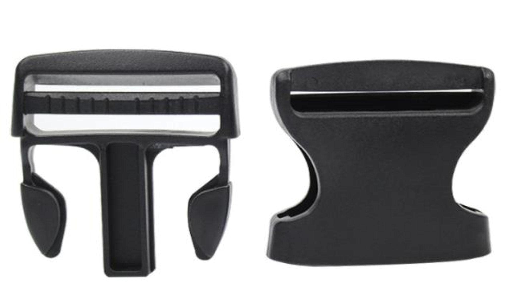 10 mm 25 mm 32 mm 50 mm Herrajes de plástico Hebillas de liberación lateral ajustables dobles Molle Tatical Mochila Cinturón Bolsa Piezas Correa Correas-50pcs, tamaño de las correas 38 mm