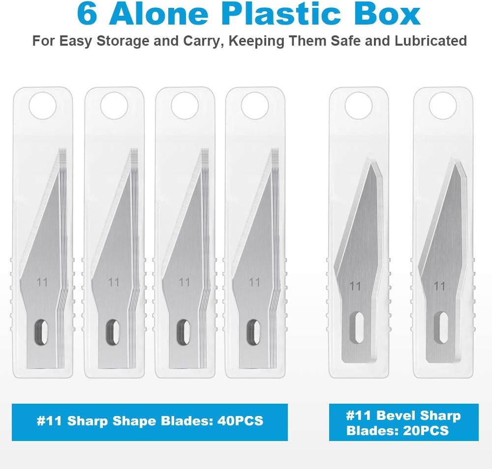 62PCS Precision Craft Knife Set Hobby Knife Set 2 Hobby Knife Handles and 60 Carving Craft Knife Blades with Storage Case, for Art, Cutting, Scrapbook : Arts, Crafts & Sewing