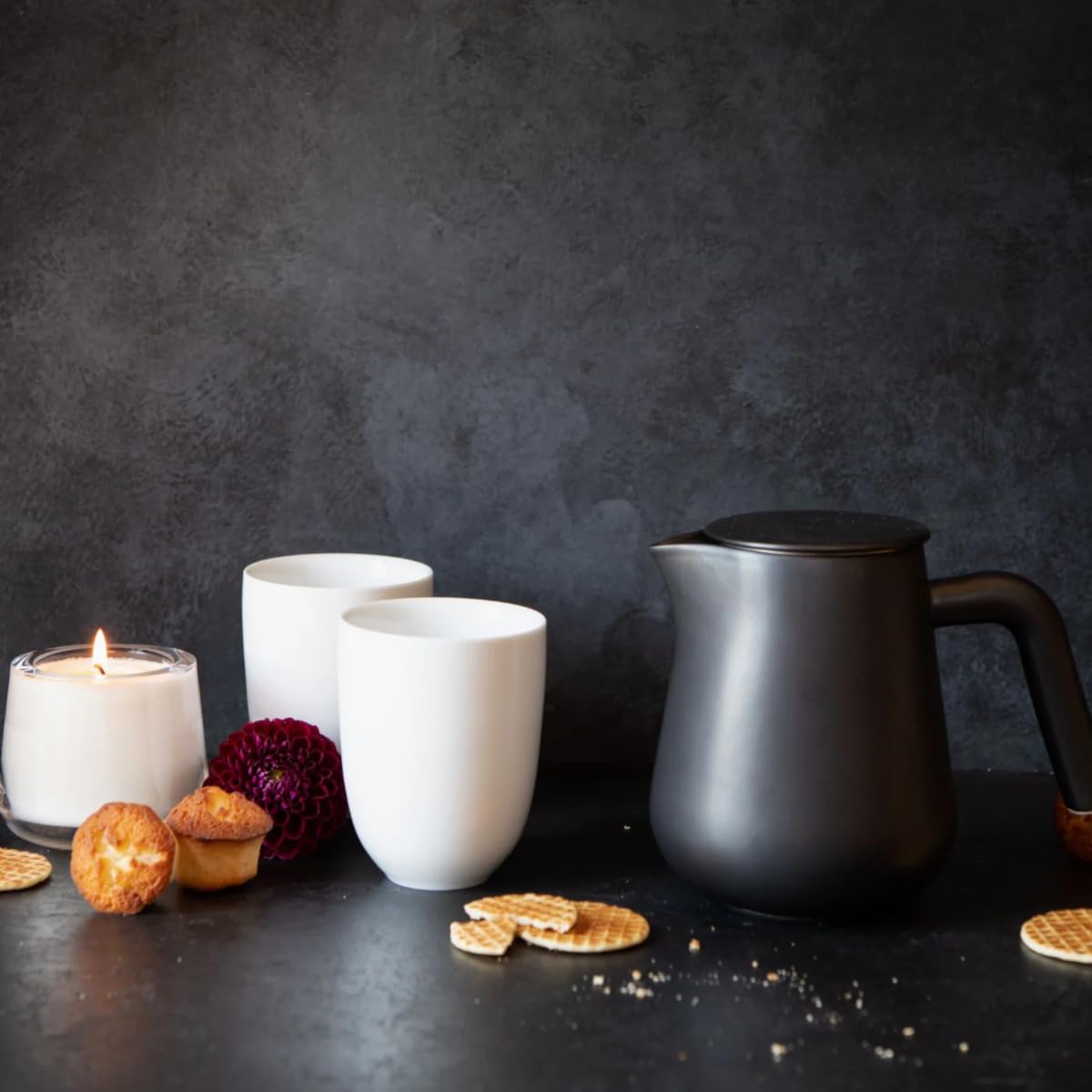 ARCA X-Tract Kaffeekanne Porzellan mit Filter 0,8l | Coffee Maker für 4-5 Tassen | Kaffeebereiter mit Kaffeefilter Edelstahl, der warm hält | Kaffeezubereiter | Cold Brew Coffee Maker