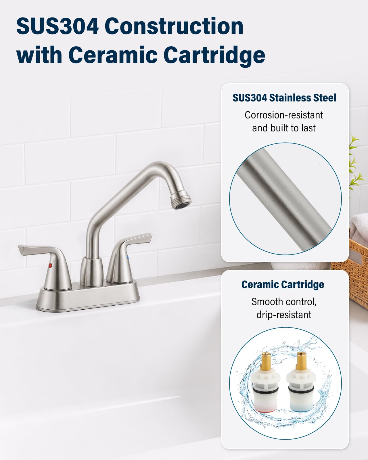 Aolemi Utility Sink Faucet - Brushed Nickel -6