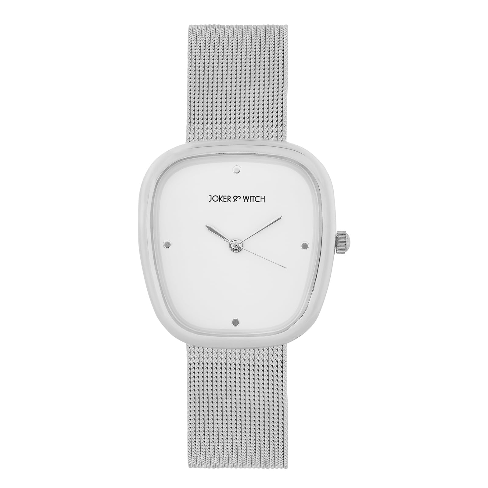 Joker and Witch Verity 34mm Silver Dial 12mm Silver Steel Mesh Strap Watch for Women-image-17