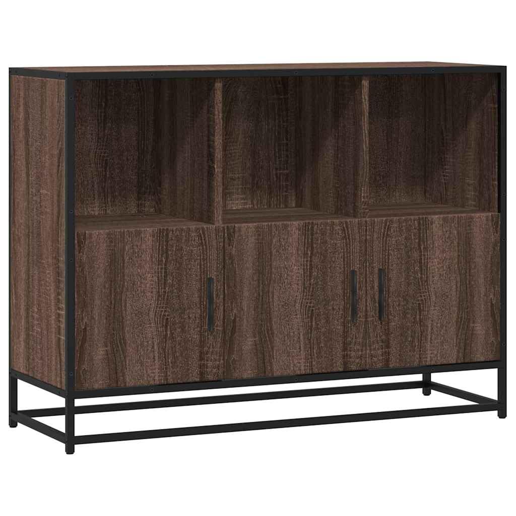 Credenza Moderna Rovere Marrone in Truciolato 100x35x76 cm