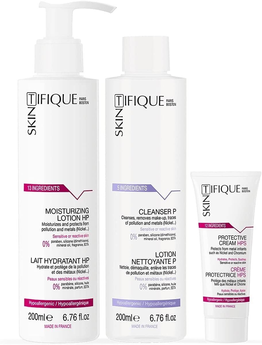 Skintifique • Nickel, Chromium and Cobalt Allergy Relief • Tailored routine to prevent the risk of allergic contact dermatitis • EWG rating: "Low hazard"