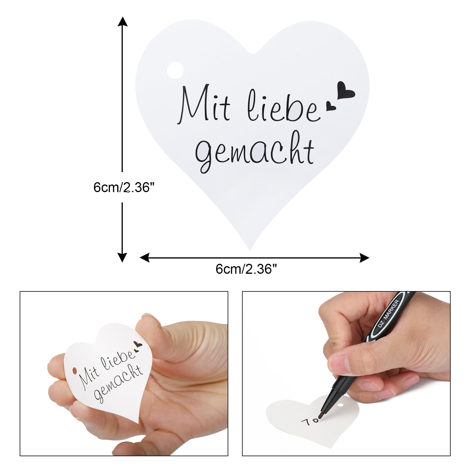 Etichette Regalo JijAcraft Rotonde In Carta Kraft, 5 Cm, Con Scritta 'Lascia Che Il Nostro Amore Cresca', 100 Pezzi Con Corda Di Iuta - 3