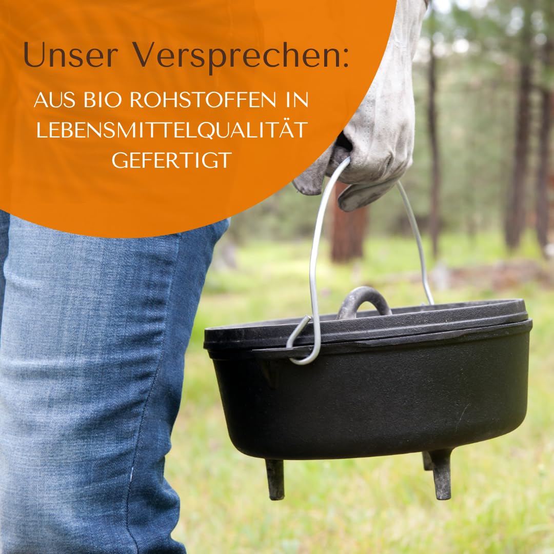 BIO Einbrenn‑ & Patina Öl „Sizzle Shield“ - Nachhaltige Gussrost Pflege - Premium Dutch Oven Zubehör - Patinaöl für Smoker & BBQ - Grill Gusseisen Pflege aus Deutschland (500ml)