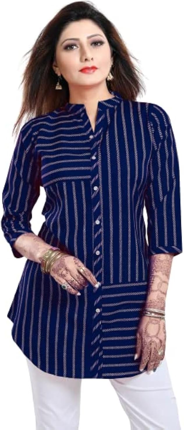 Keshubaba Women's Polyester Crepe Short Tunic Top | short kurti for jeans for women |kurti tops | short kurti | short kurti for women | short kurti for girls