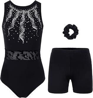JOYSTREAM Girls Adult Kids Gymnastics Leotard with Shorts Sportswear