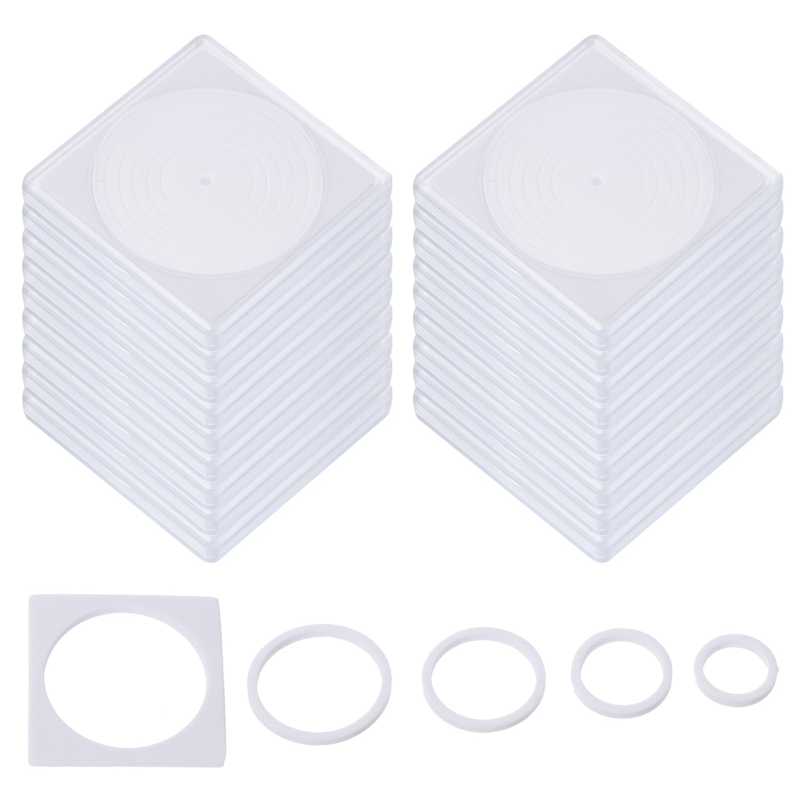 파티킬 코인 스냅 홀더 24개입 은화 달러 동전 홀더 수집용 동전 케이스 폼 개스킷 16MM, 21MM, 26MM, 31MM, 36MM  정사각형 동전용 투명 흰색-Freehip.co.kr