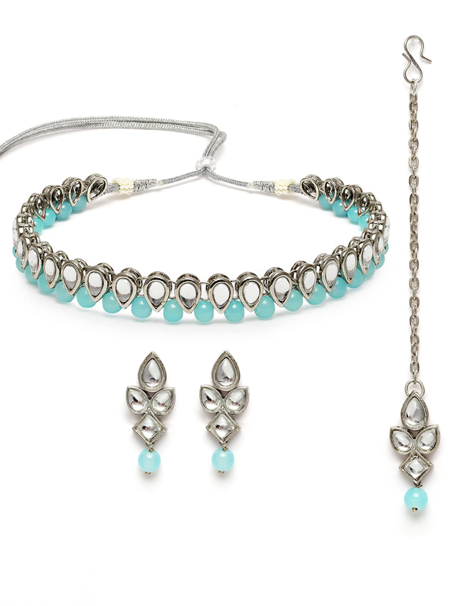 See full amazon price history chart for Karatcart Oxidised Silver Handcrafted Kundan & Light Blue Beads Studded Necklace Setfor Women Karatcart Oxidised Silver Handcrafted Kundan & Light Blue Beads Studded Necklace Setfor Women (B0B1DQ4LJT) Amazon Price History, Amazon Price Tracker