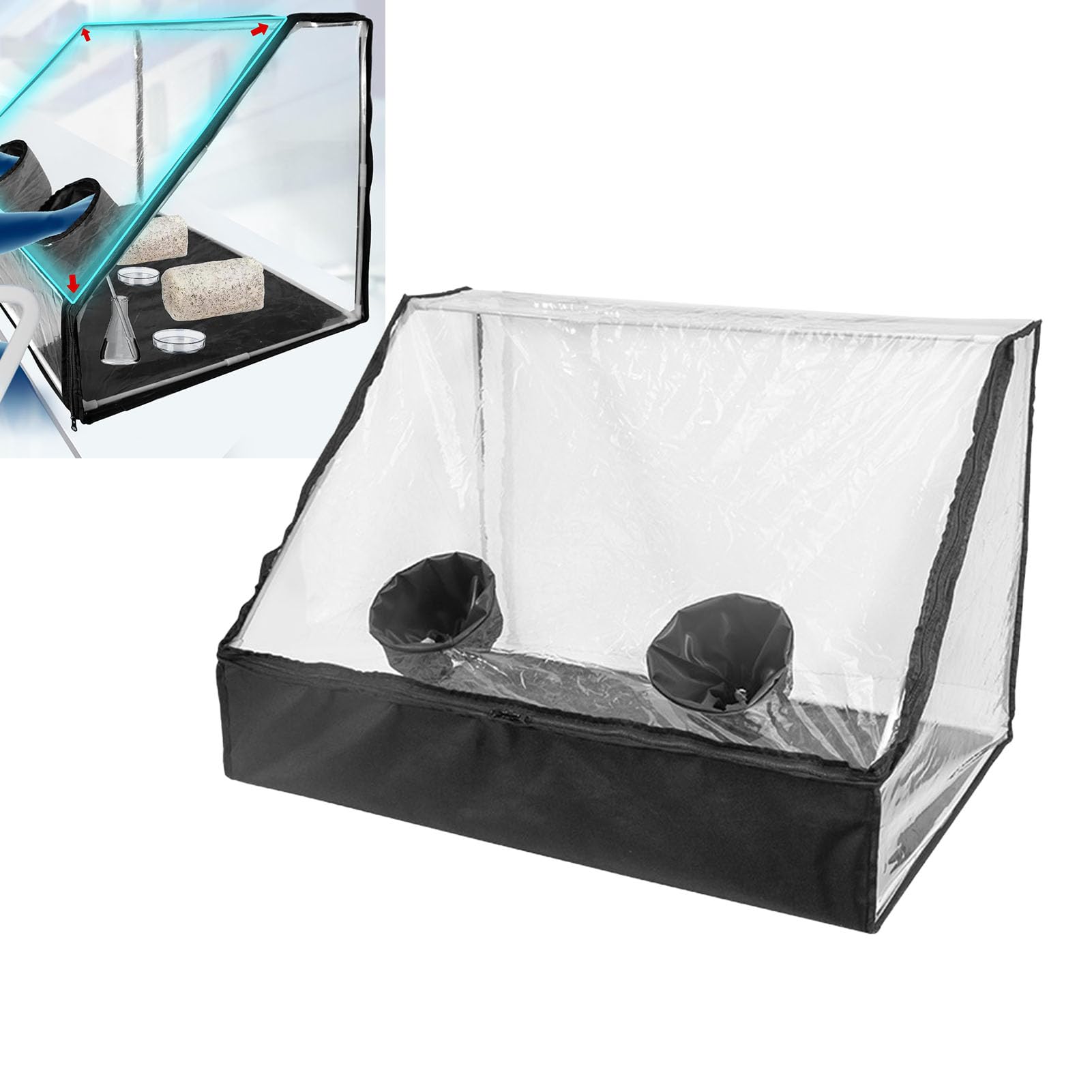 Kit Air Box Still - Sac de culture champignon - Tente - Isolation de l'eau - Cloche de croissance mycologique avec fenêtre transparente