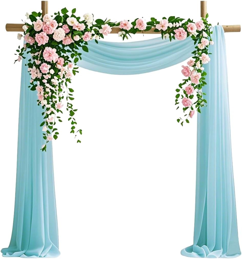 Wedding Arch Decoration Fabric 29" x 20ft, Sky Blue 29" x 20ft Ceremony Decor