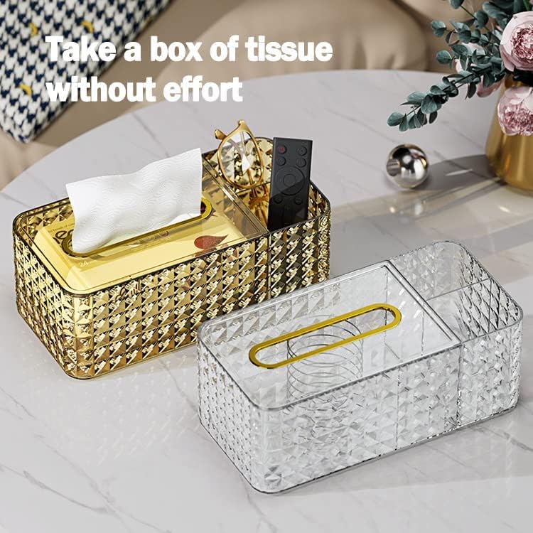 Image of Desktop Tissue Box, Multi-Functional Paper Box Cover Napkin Holder Tissue Storage Case Decorative Tissue Pen Remote Organizer for Home /Office /Restaurant