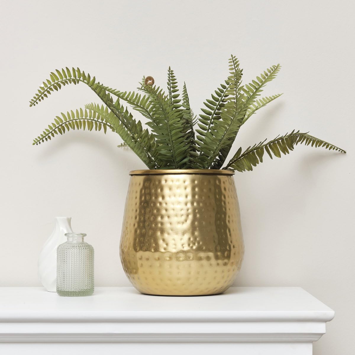 Melody Maison Gold Hammered Metal Planter 20Cm X 20Cm