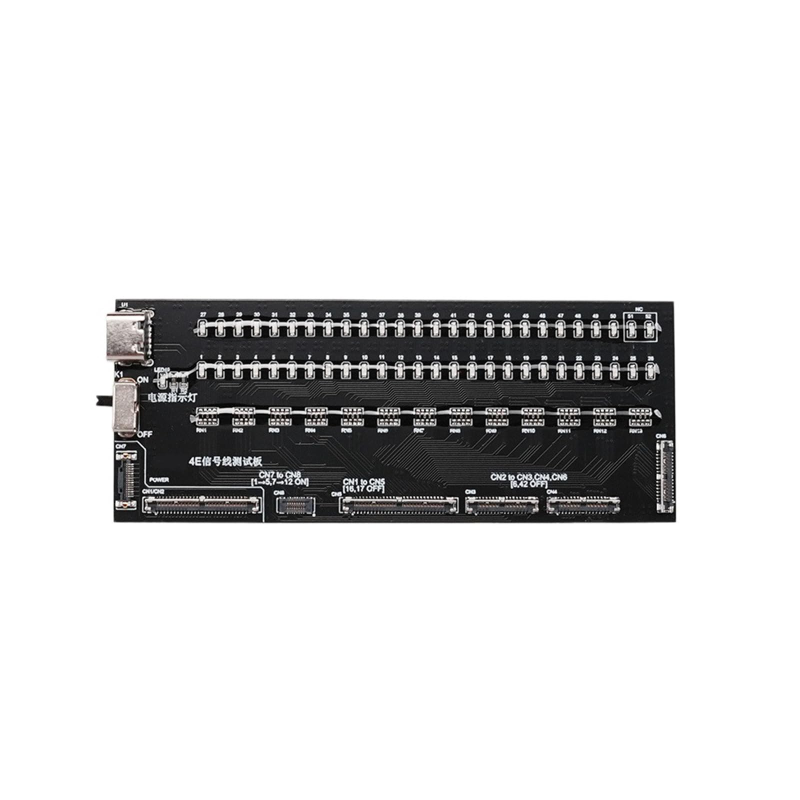 Scheda PCB per ispezione cavi per controlli connettori Matrice 4 E, layout diagnostico etichettato per tecnici di riparazione e utenti di manutenzione