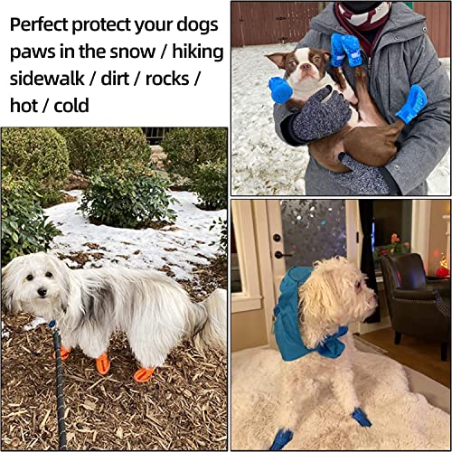 Image of KUTKUT Waterproof Dog Boots Paw Protector, Anti-Slip Breathable Winter Snow with Reflective Strips Soft Comfortable Anti-Slip Rubber Sole Dog Shoes for Small Medium Dogs (Size: 5)