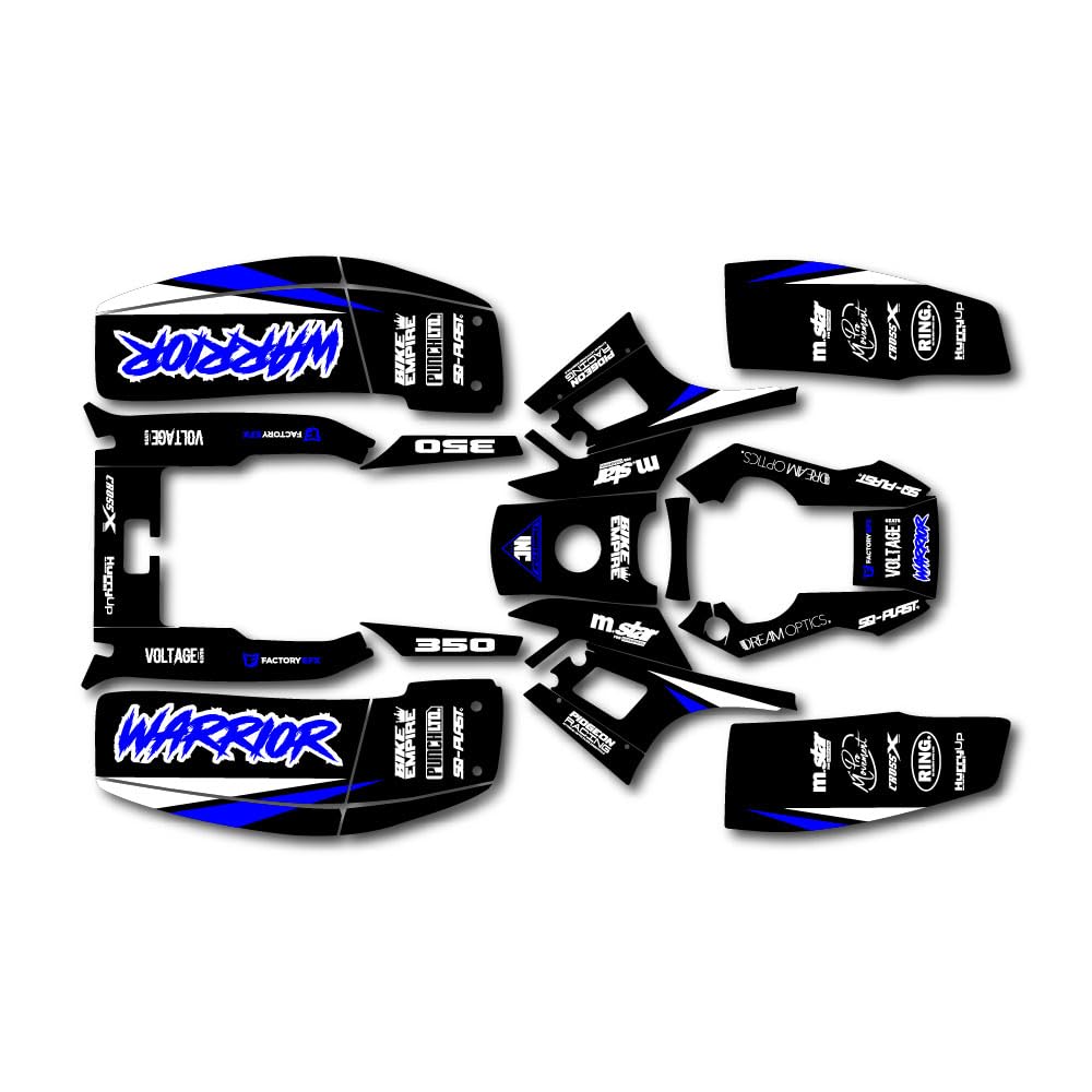 Black Blue Shift Racing Graphic kit fits Yamaha Warrior 350 87-04 Electric Start