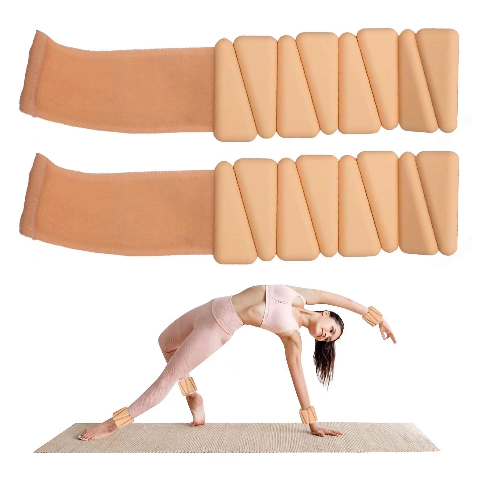 Pesi per caviglie – Pesi regolabili per caviglia da donna e uomo, set di 2 (0,5 kg ciascuno) per un allenamento migliorato, pesi da polso perfetti per yoga, danza, sbarra, pilates, cardio,